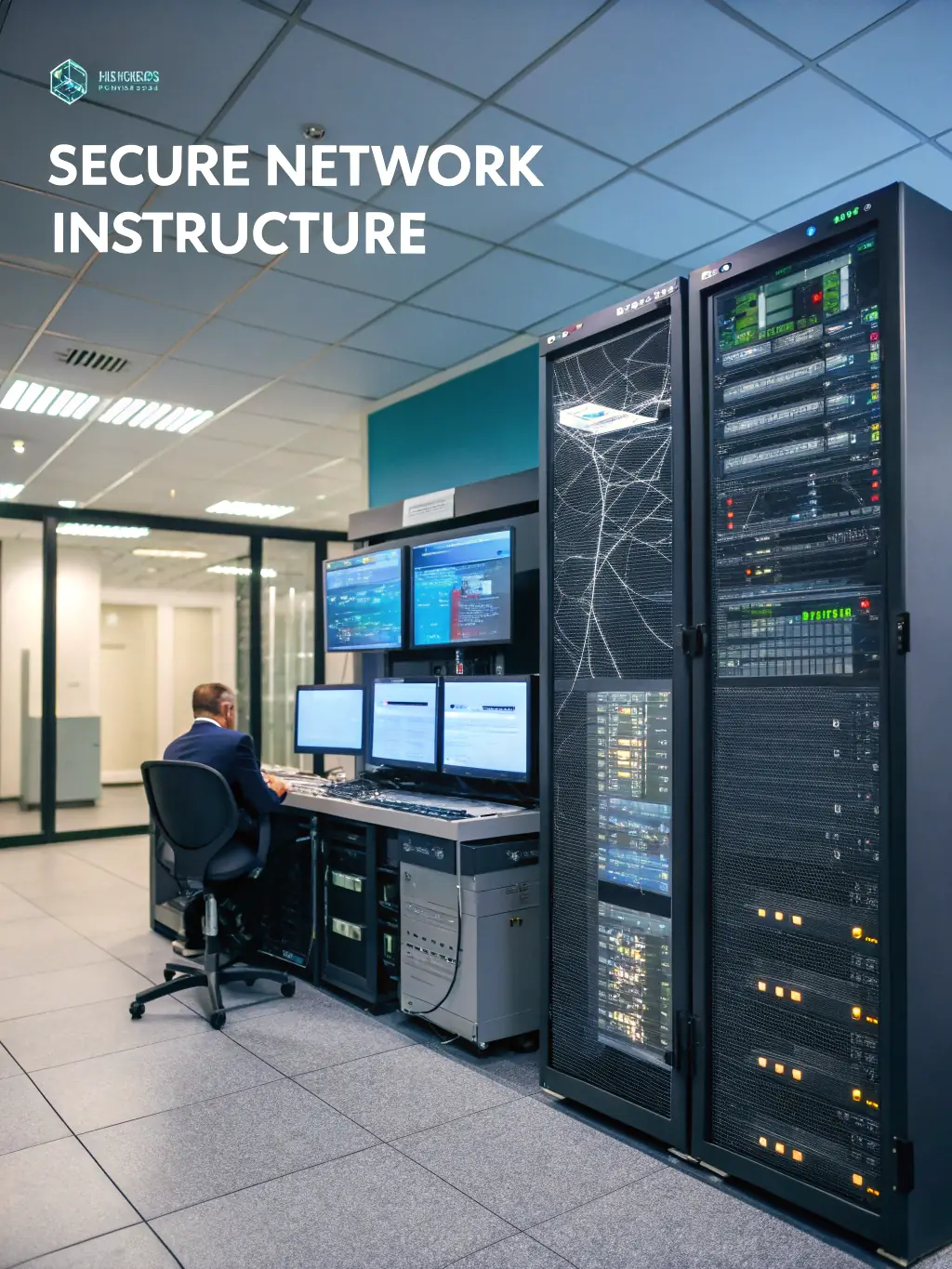 A secure network infrastructure with multiple firewalls and intrusion detection systems, emphasizing HyperGrid IT LLC's cybersecurity expertise.
